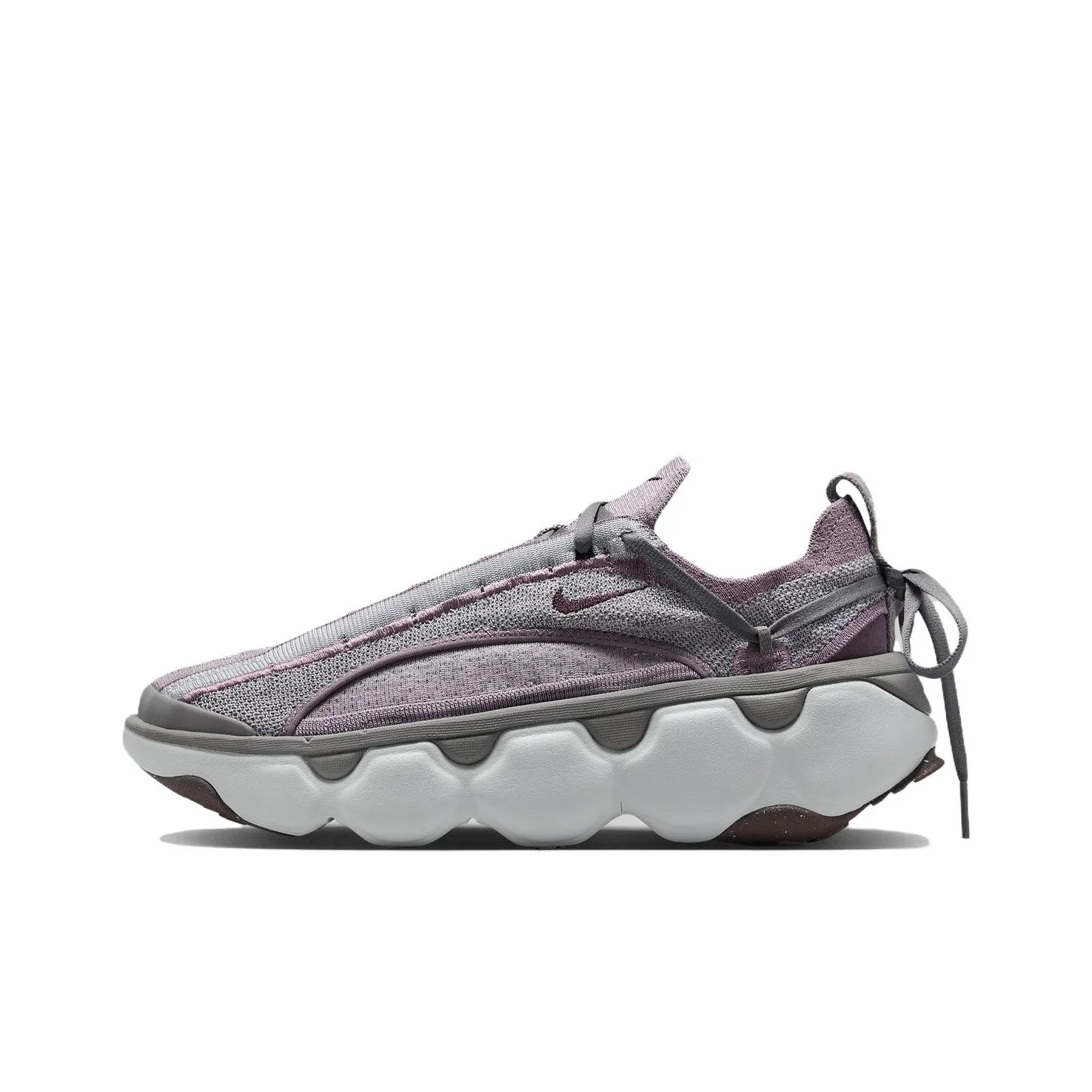 Nike FLYKNIT BLOOM Chaussures décontractées pour femme, coupe basse, gris rose
