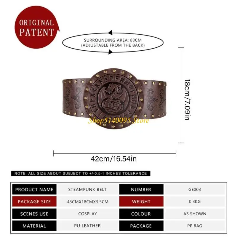 DXAE Unique Pattern Waist Belt Personality Hundred with Waistband Exquisites Belt