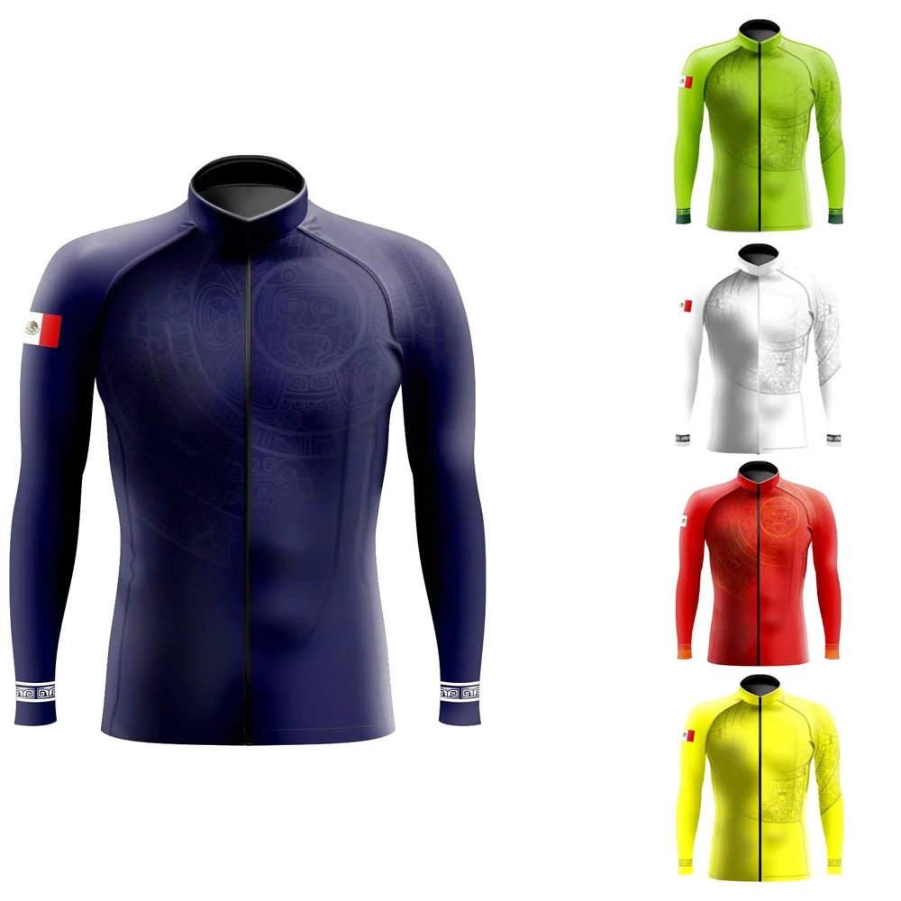 

Мексиканский велосипедный трикотаж для мужчин с длинным рукавом, весенне-осенняя одежда, одежда для велосипеда, пальто для горного велосипеда, Джерси Mtb