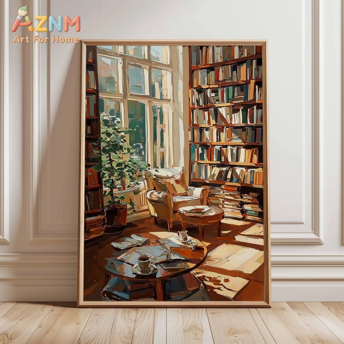 Cozy Reading Room Canvas Prints Poster Impressionist Vintage Rustic Library Art Prints Bedroom Book Lover Wall Art Home Decor