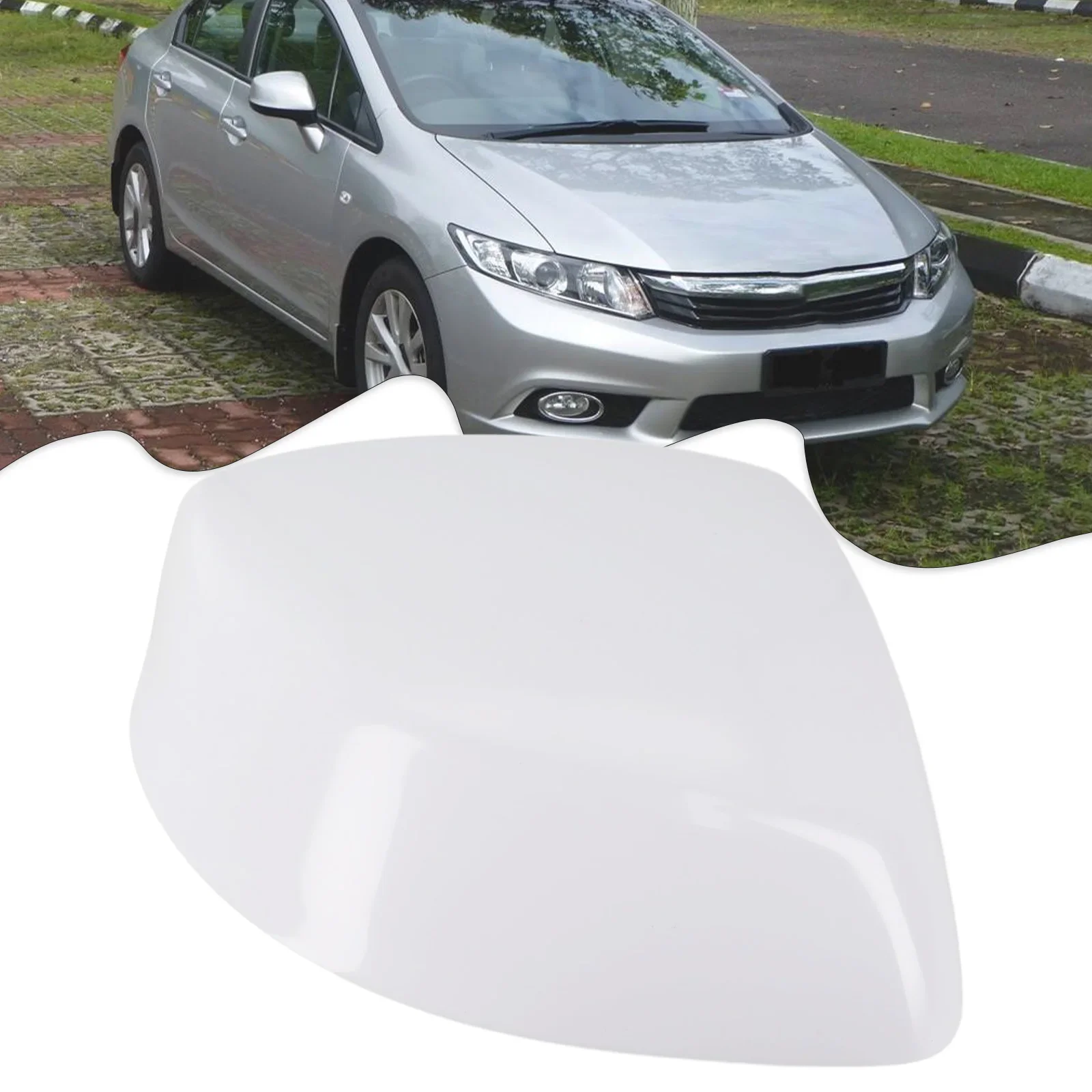 

Mirror Cap Mirror Cover High Quality Replacement Right Side Waterproof White Accessories For Civic 9th 2012-2015