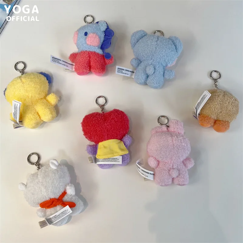 8Cm Kawaii Bt21 Small Animal Mini Plush Keychain Pendant Cartoon Tata Koya Doll Toy Girls Backpack Accessories Birthday Gift