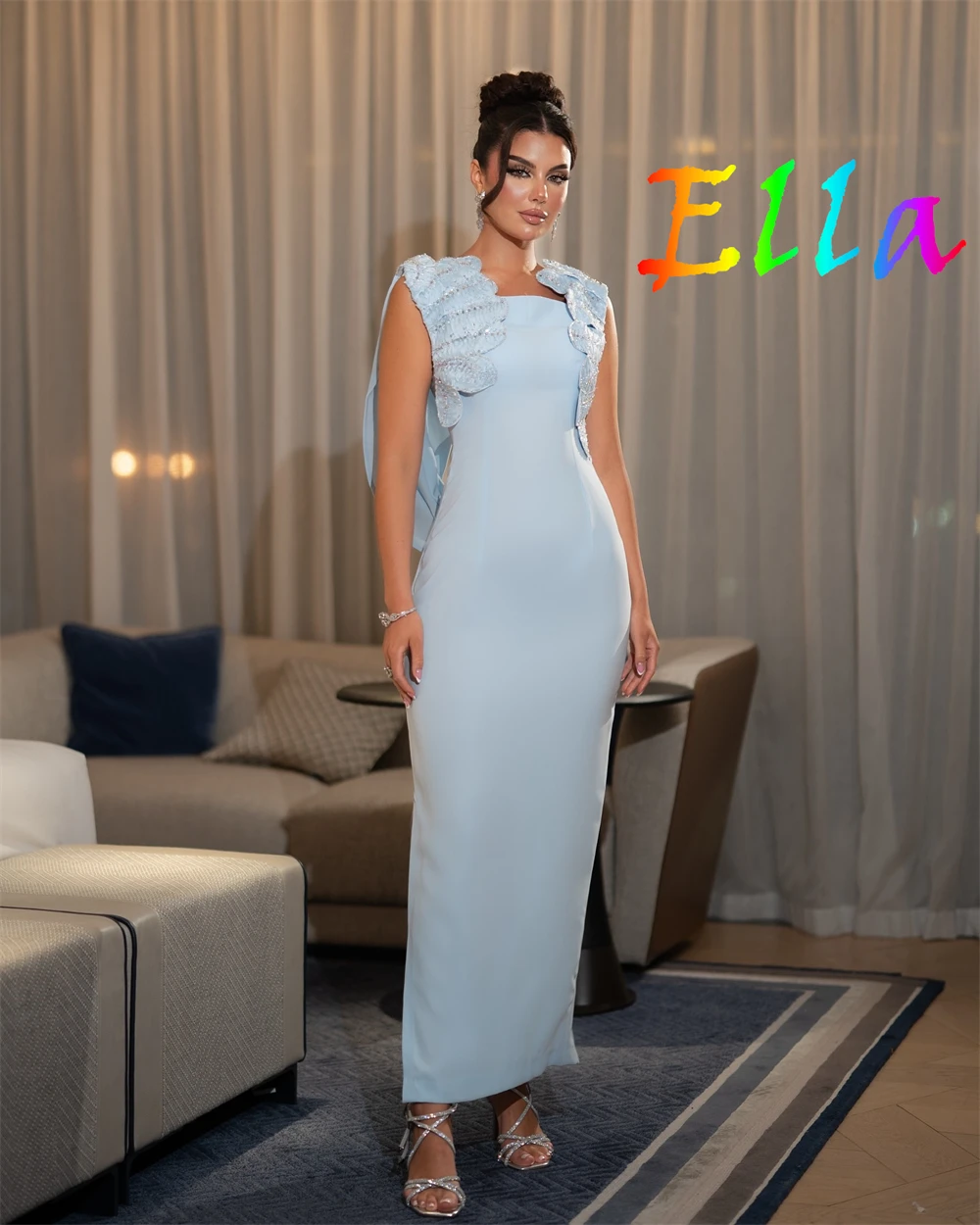 Op maat gemaakte prachtige blauwe jersey avondjurk Sierlijke strapless mouwloze op maat gemaakte gelegenheidsjurken Homecoming-jurk met ritssluiting op de rug