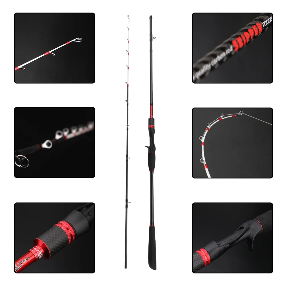 ROLLFISH ألياف الكربون الصلبة تلميح الحبار الأخطبوط قضيب حساسية عالية المياه المالحة القفز القطب لصيد الأسماك الأخطبوط والحبار #5