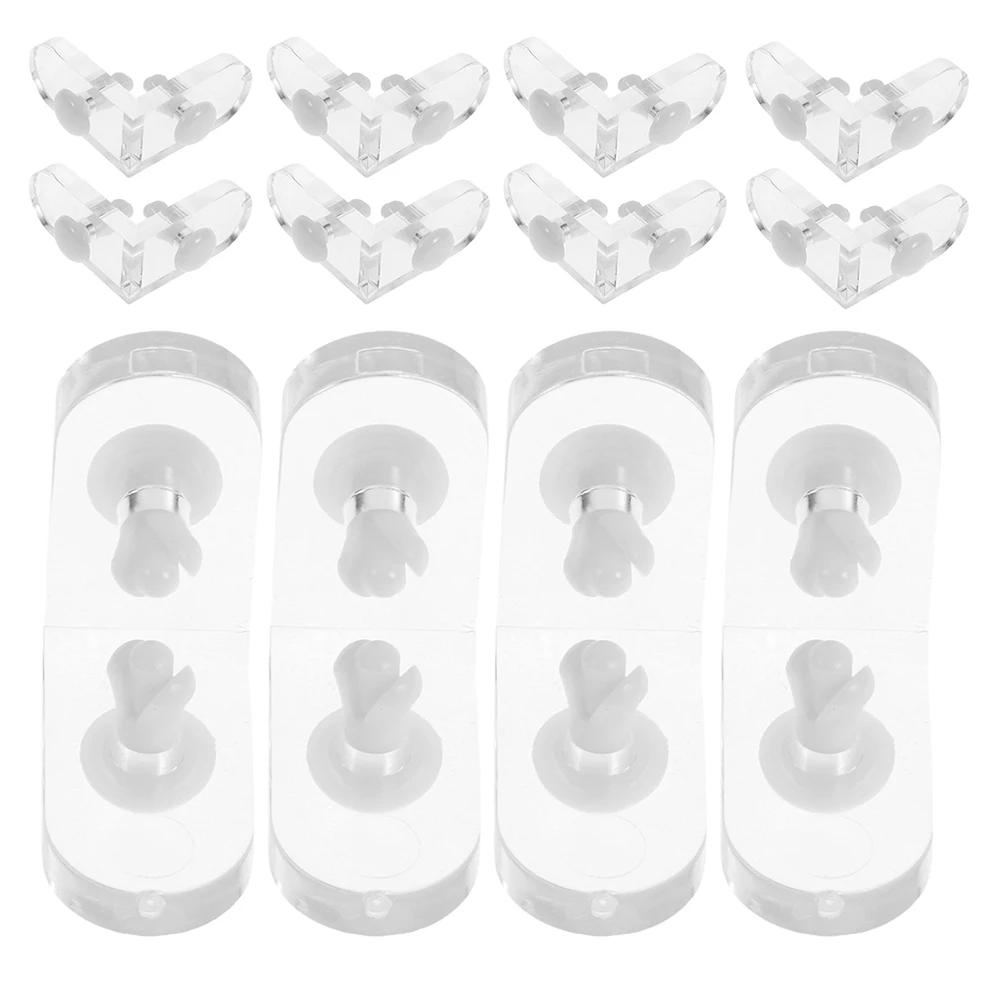 

20 Sets Acrylic Box Brackets High L Shape Shelf Angle Support Clear Corner Joint Bracket Hardware