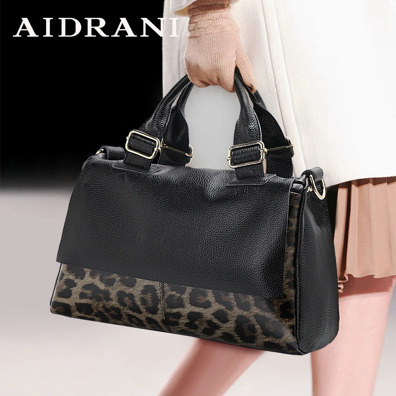 Borsa a mano in vera pelle Aidrani 2024 borsa moda donna premium leopard print luxury brand top borsa in pelle bovina