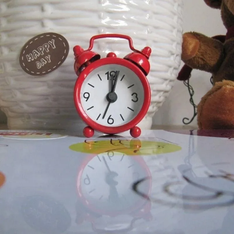 40mm Mini Metal Alarm Clock Portable Home Outdoor Lovely Cartoon Watch Retro Gift for Children Friends Metal Alarm Clock