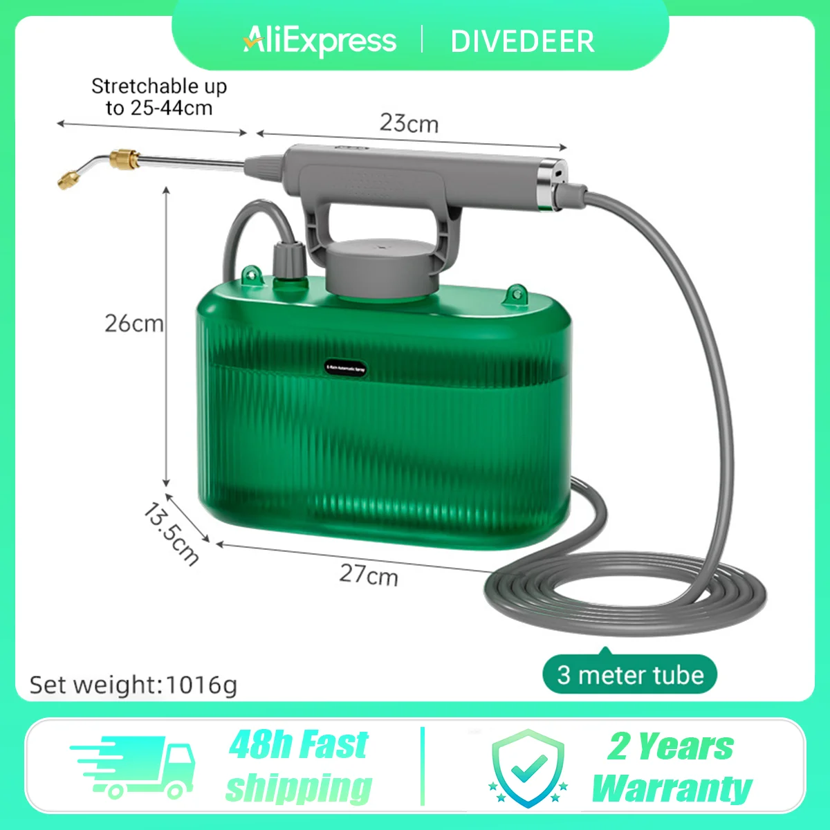 

DIVEDEER 5L Electric High-Pressure Sprayer New Household Spray Nozzle Flower Watering & Disinfection Rechargeable Sprayer