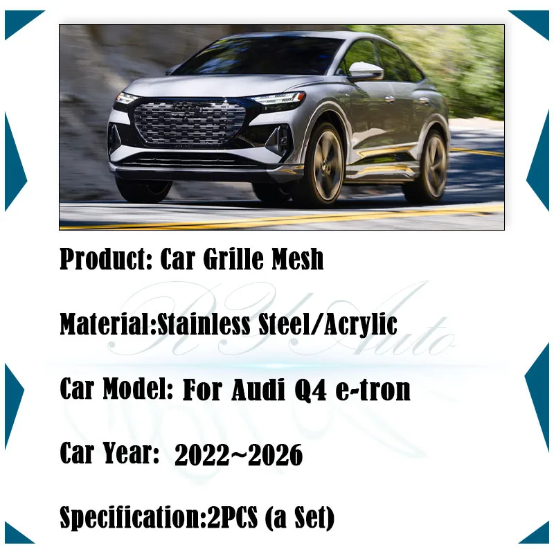 Car Grille Mesh For Audi Q4 e-tron F4 2022 2023 2024 2025 2026 Anti-dusty Pad Air Intake Insect Net Grille Dust Auto Accessories view 2