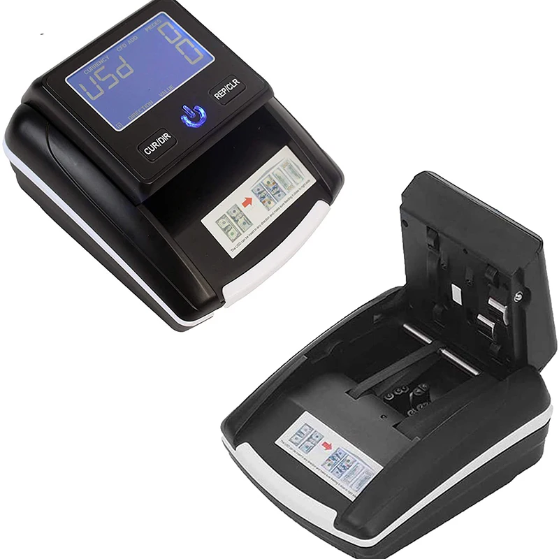 Portable Fake Currency Reader/Detector with Ultraviolet, Magnetic Detection, USD & Euro Value Counting Bill Detector Machine