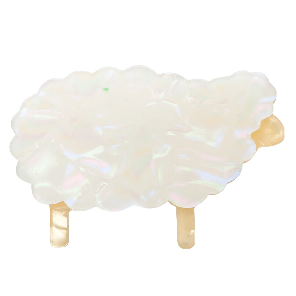 Handmade White Acrylic Cute Sheep Brooches for Women Child Gifts Animal Party Brooch Badge Lapel Pins Bag Buckle Accessories