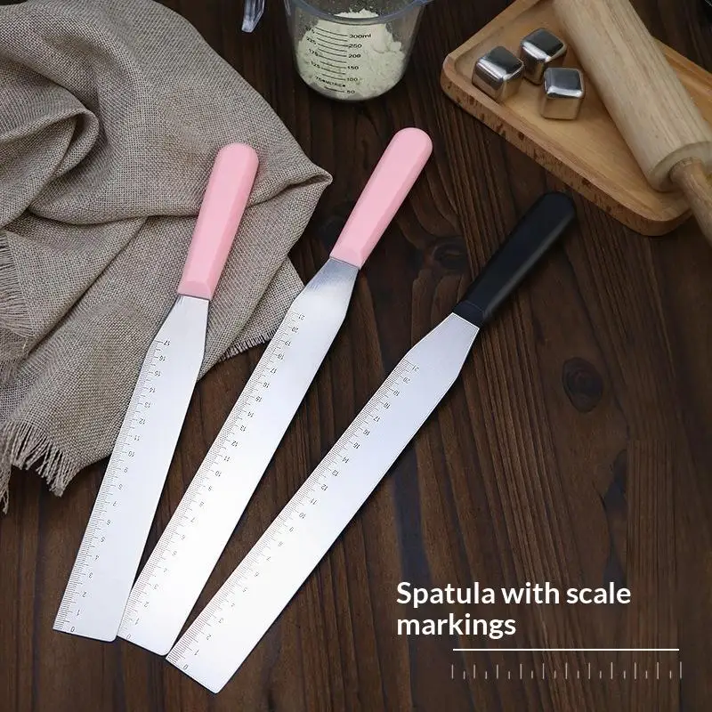 【HG】Creative Right Angle Icing Spatula With Scale Cake Cream Scraper For Cake Decoration Kitchen Baking Accessories