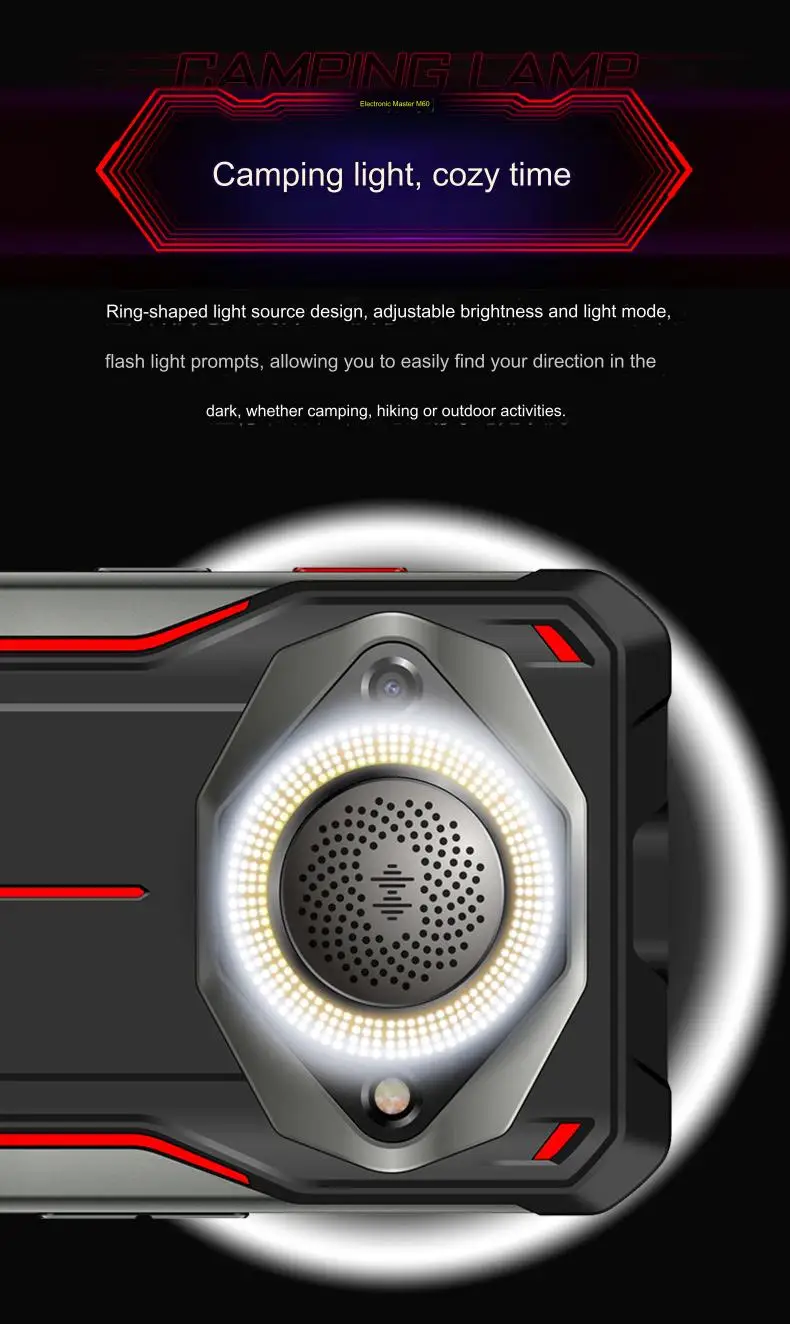 Explosion proof Phone 8GB+128GB Camping light 12000mah Rungee M60 zello PTT Smartphone 6.82\