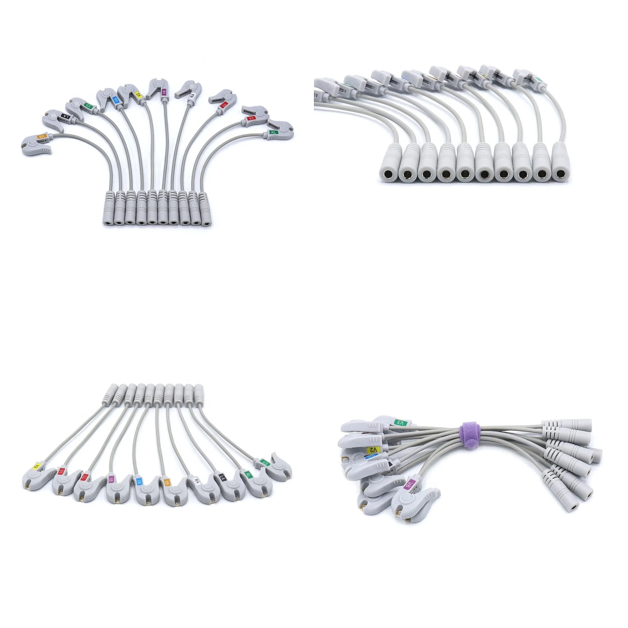 ECG EKG Transfer 4.0 Banana to Clip Adapter Pinch 40498E Set of 10 AHA