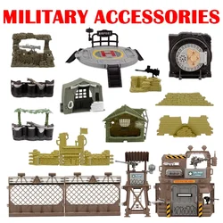 DIY Army Soldier Net Knapsack Sandbag Drum Airport Military Accessories Action Figure Toy for Boy Children Christmas Gift