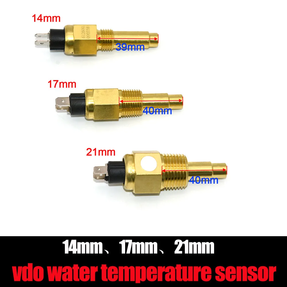 VDO 1/4NPT 3/8NPT 1/2NPT 14MM 17MM 21MM Water Temperature Sensor Adapter 120 Degree Alarm Sensor Vdo Water Temperature Sensor