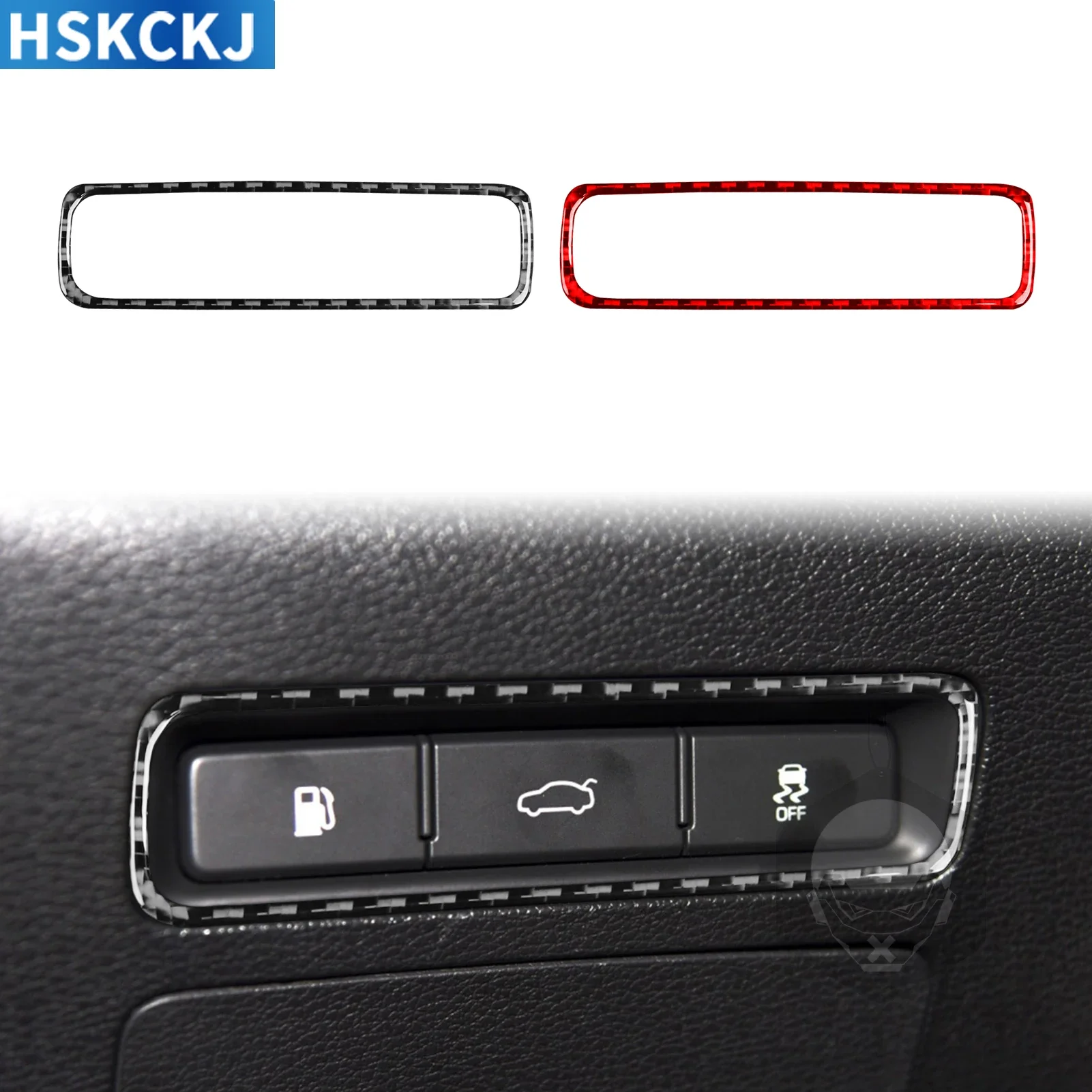 

For Hyundai Sotana 2015—2017 Real Carbon Fiber Trail Trunk Switch Frame Cover Trim Sticker Interior Decorative Accessories