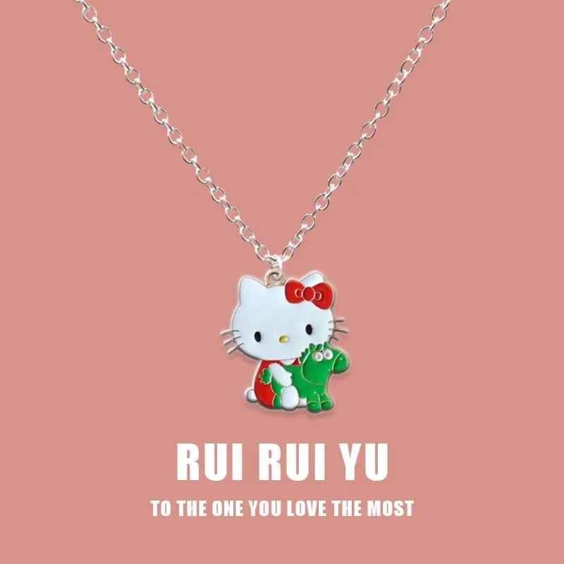 Sanrio Hello Kitty collier figurines d'anime Kuromi cannelle dessin animé alliage collier Anime marchandise décoration cadeau d'anniversaire
