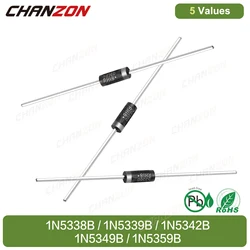 20 Teile/paket 5W 1N5338B 1N5339B 1N5342B 1N5349B 1N5359B Power Zener Diode T-18 CASE17-02 Axial 5,1 V 5,6 V 6,8 V 12 V 24 V Dioden