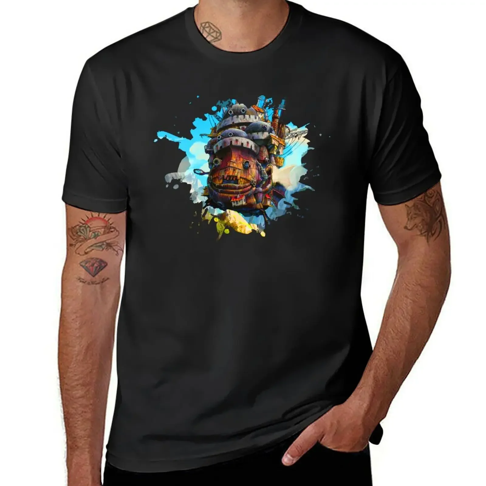 

Howls painting T-Shirt korean fashion blanks plain t shirt for men