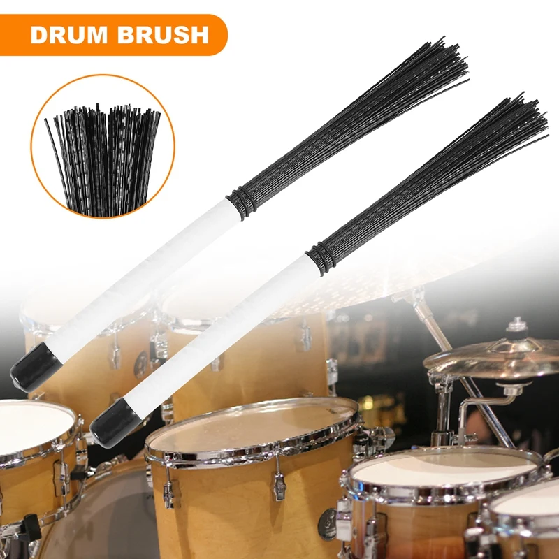 2Pcs Cajon Brush Telescoping Drum Brushes Nylon Sticks Percussion For Jazz Stick Drum Musical