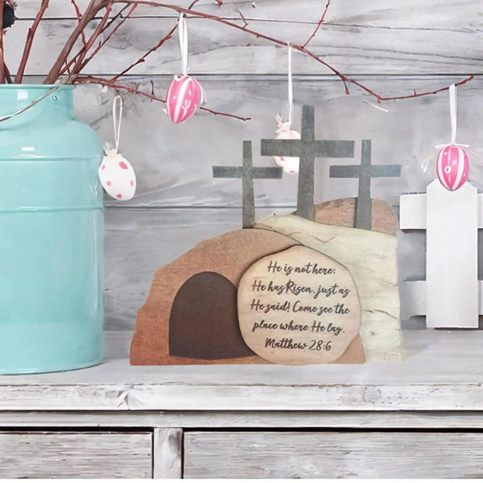 Empty Tomb Easter Decoration Handicrafts Wood Home Office Resurrection Scene