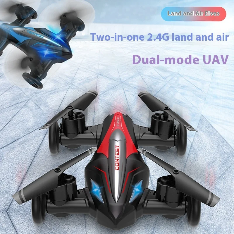 Remote Controlled Dual-Mode Unmanned Aerial Vehicle Toy D85 Stunt Land Air Dual-Use Quadcopter Indoor And Outdoor Interactive To