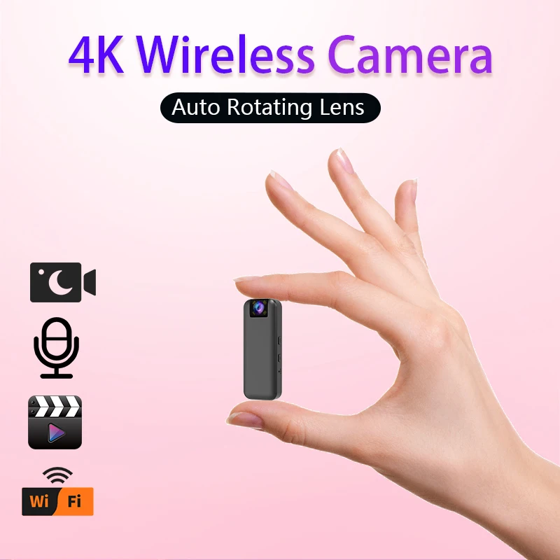 4K HD Mini Camera Portable Video Record Wifi Wireless Nanny Security Camera Small Action Camera Security Protection DVR Webcam