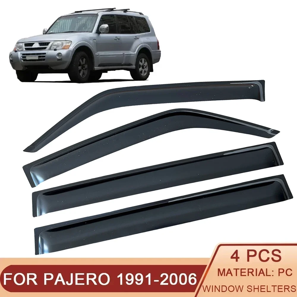 

Side Window Deflector for Mitsubishi Pajero Montero 5-door 1999-2006 Auto Black Car Window Visor Rain Guard Ventvisor