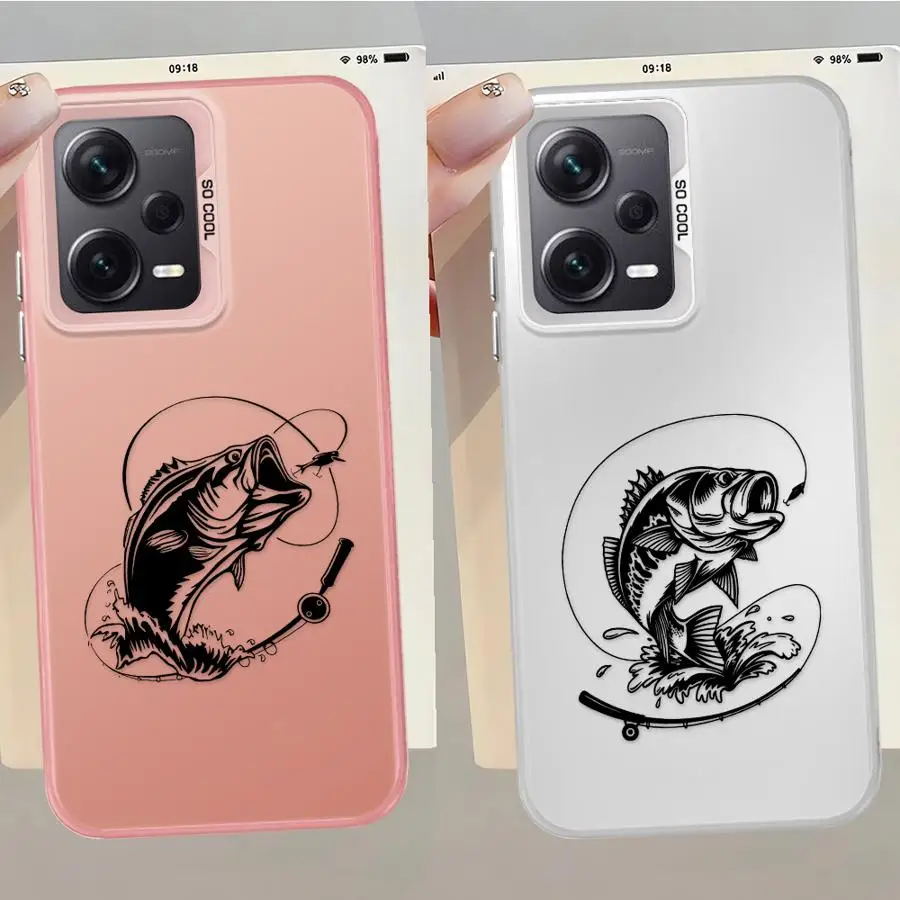 

Чехол Line Fishing Man для Xiaomi Redmi K60 14C 9C A1 A2 Plus 12C 9T 13C A5 10C, задняя крышка для телефона