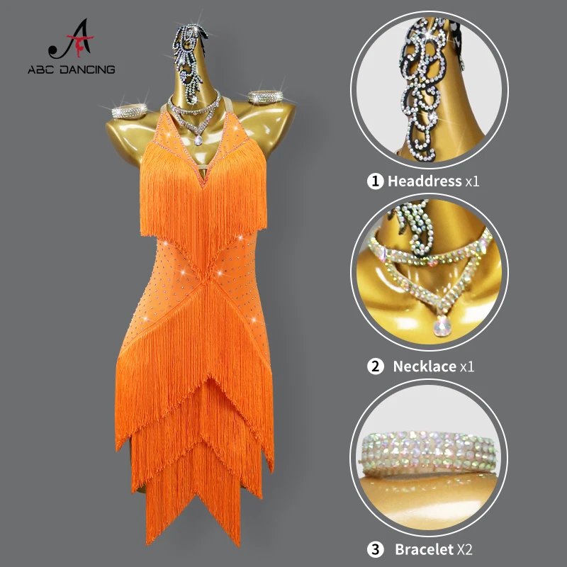 Latin Dance Prom Samba Costume Performance Clothes Stage Womens Outfit Practice New Dress Ball Female Suit Skirt Wear Customized