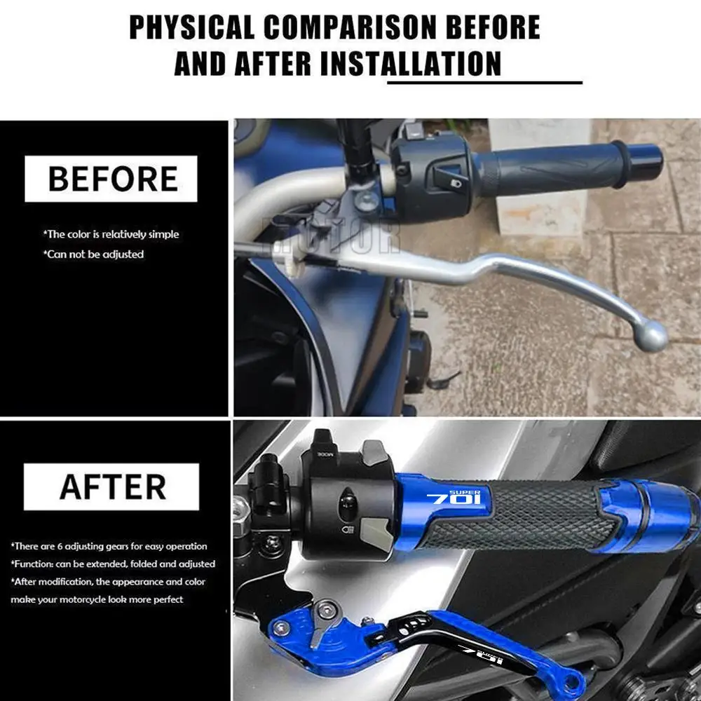 Motorcycle Adjustable Brake Clutch Lever Handle Hand Grips Ends FOR For Husqvarna 701 Supermoto 701Supermoto 2017-2021 2022 2020