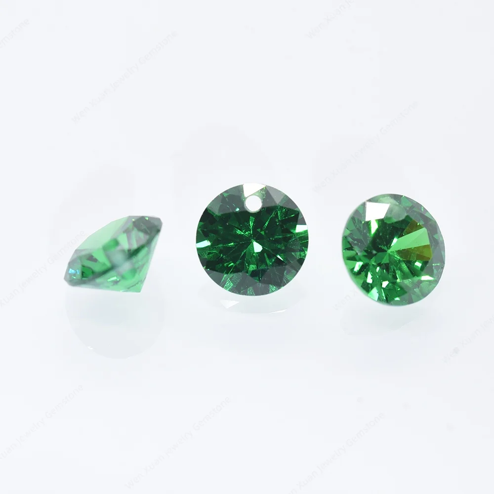 

one-hole loose cubic Zirconia Stone 5A Round shpae Shining and pure CZ gems for homemade jwewlry DIY Size 3~12mm PCS 20/50