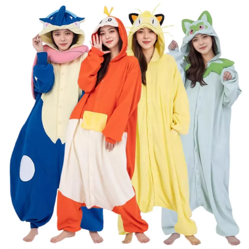 Snorlax Squirtle Mewtwo Tutina Kigurumi Pikachu Gengar Costume Cosplay Halloween Per Adulti Anime Gatto Eevee Pigiama Pijama
