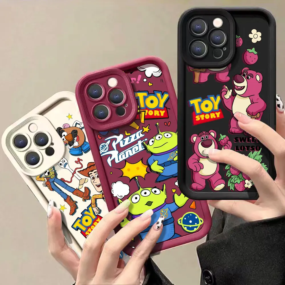 Disney Toy Story Cartoon Phone Case For iPhone 15 14 13 12 11 Pro Max 8 7 Plus X XS SE XSMax Liquid Eye Ladder Shockproof Cover