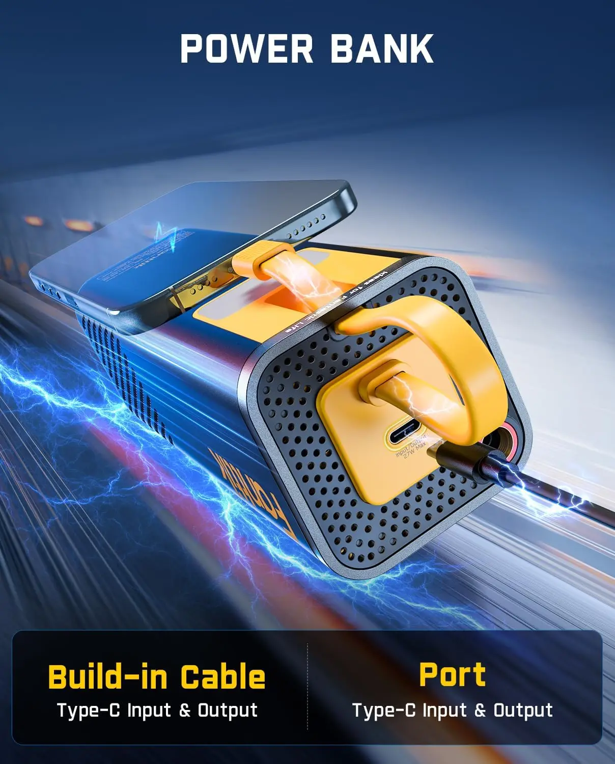 Portable Air Compressor for Car Tires, 35s Fast Inflation, Cordless Tire Inflator with Light and Power Bank