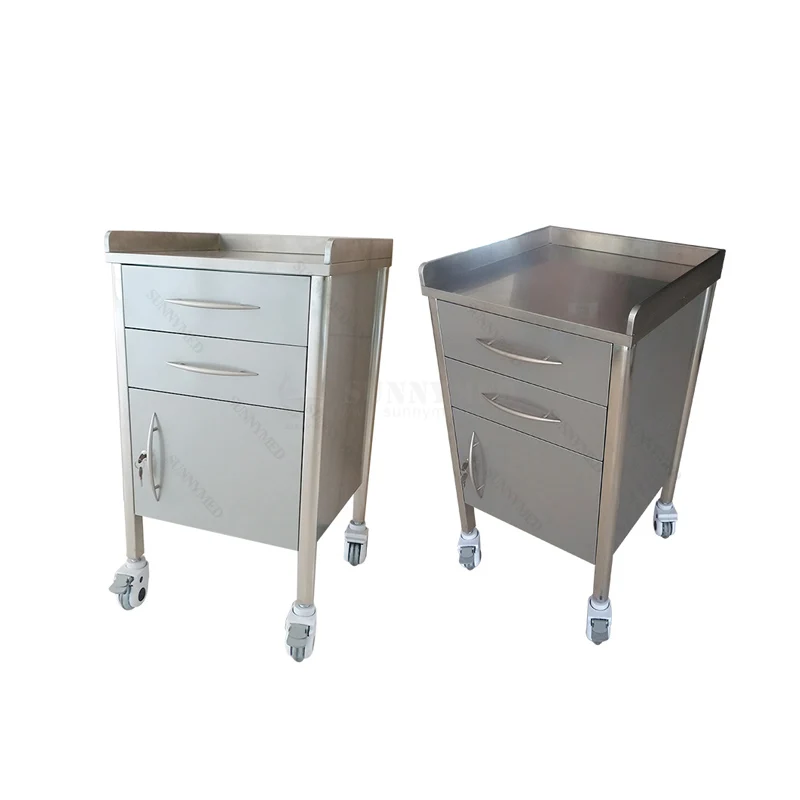 SY-YR08 Dental Multi Grid Storage Cabinet with Brake Wheels Medical Chest Drawers Cabinet