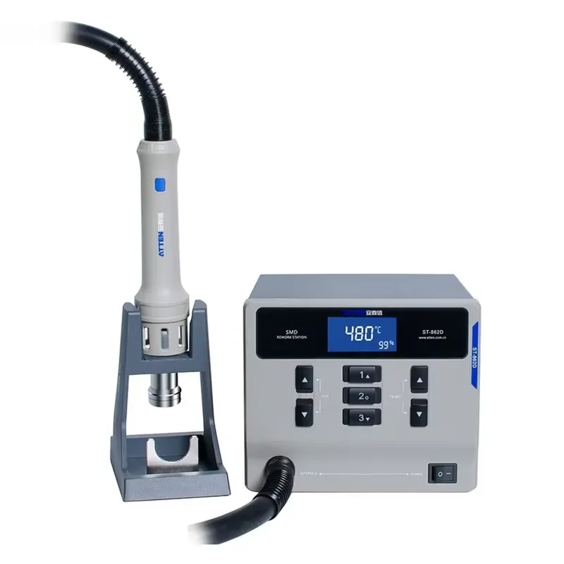 ATTEN ST862D Hot Air Rework Station Similar 861DW Hot Air Rework Station Welding Manipulator Mobile Phone Repair 4pcs
