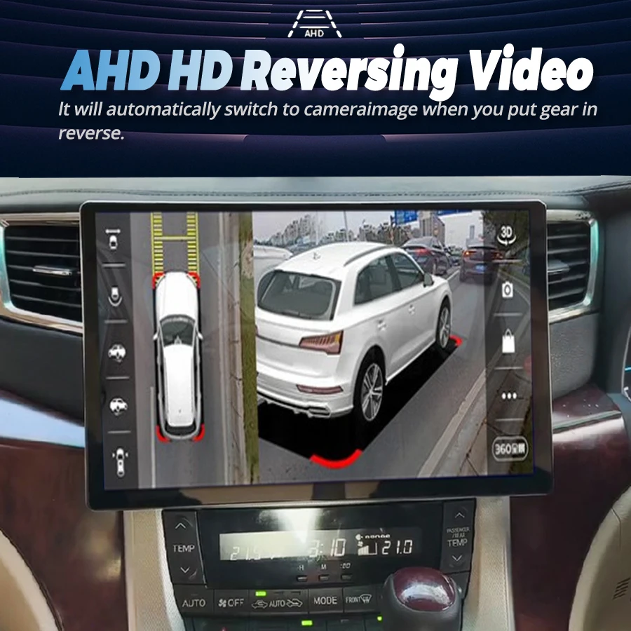 12+256GB 13.3inch Android 14 Screen For Toyota Alphard 20 Series Vellfire A20 2008-2014 Car Radio Player GPS Carplay Navigation