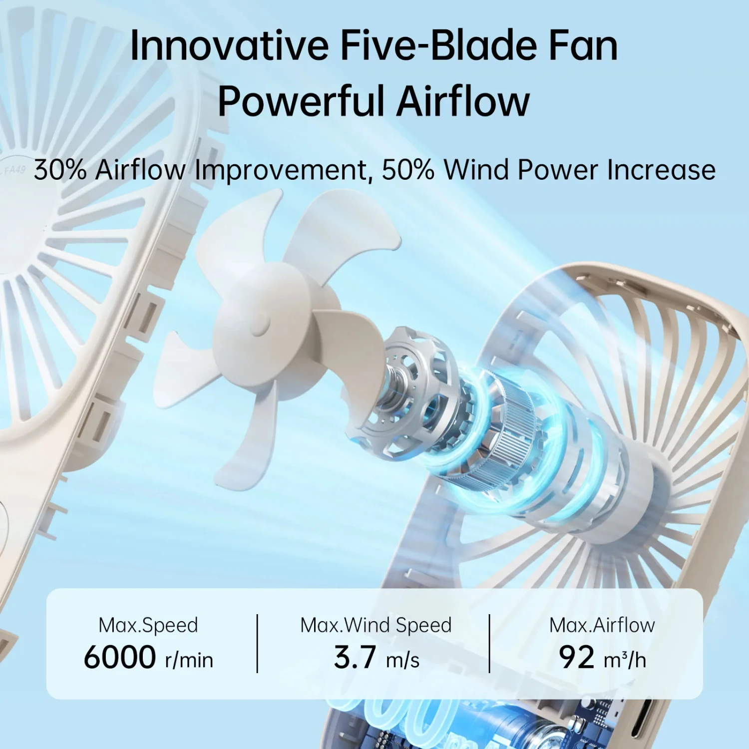 Mini Handheld Fan, Small Portable USB Rechargeable Desk Fan with Bracket for Makeup Eyelash, Lanyard Included