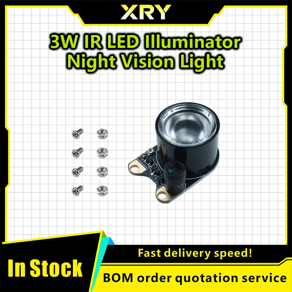 850nm Infrared LED Light 3W Module IR Night Vision Illuminator – Raspberry Pi Camera Compatible
