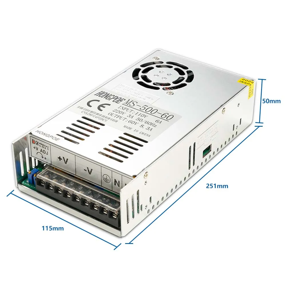 500W 600W 1000W 1500W Einstellbares Netzteil 0-12V 15V 24V 36V 48V 60V 72V 85V 90V 110V 150V 200V 110/220V Ac zu DC Smps – Detail 7