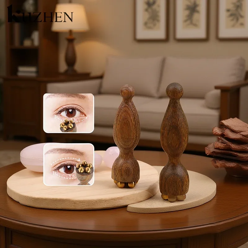 Herramientas de masaje Facial de sándalo verde Gua Sha, palitos de masaje para el cuidado de la piel, masajeador con forma de semilla de loto, herramienta de fisioterapia Facial