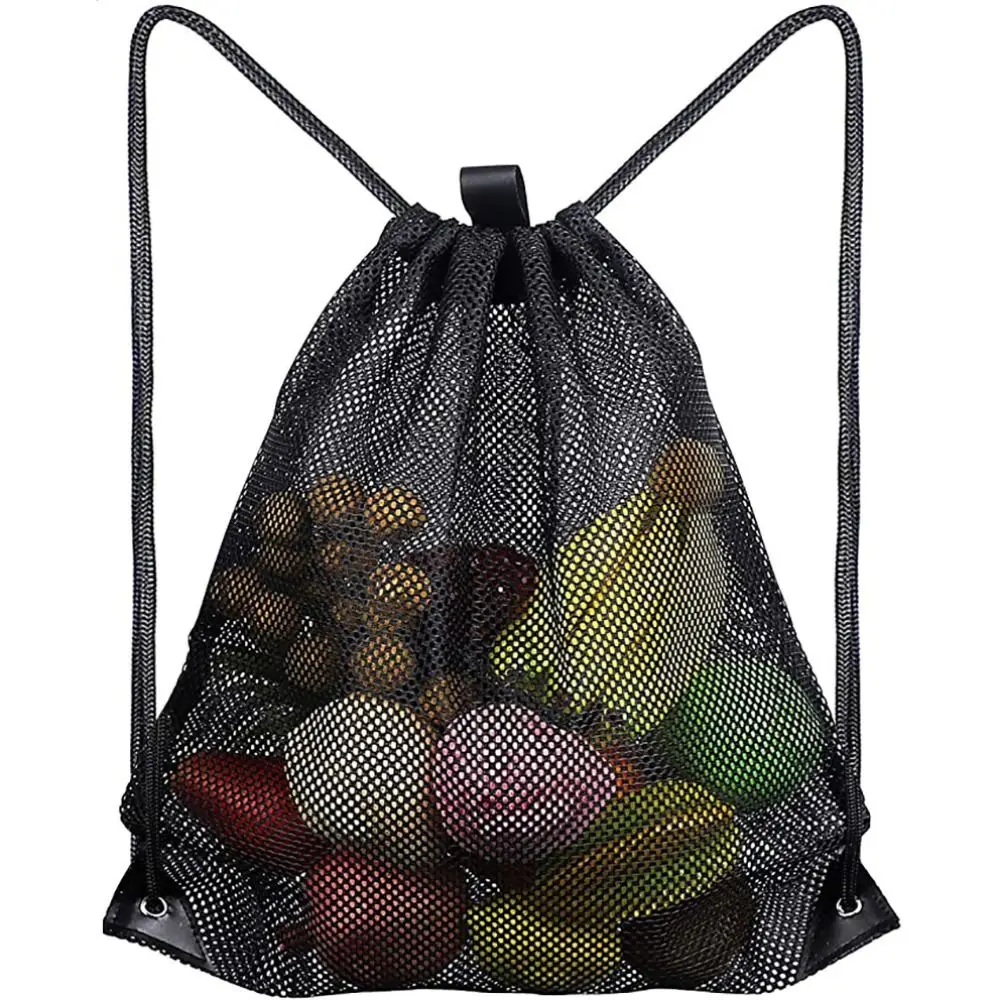 

Bag Shoulder Net Backpack Beach Use Bag Environment-Friendly Drawstring Mesh Bags Shopping Bag Shoulder Bag Gym Sports Backpack