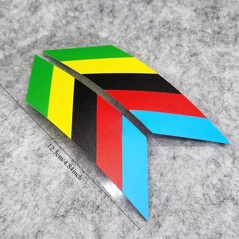 Rainbow Stripe Bike Fork Frame Decal Sticker Set Waterproof UV Resistant Vinyl for Mountain Road Motorcycle