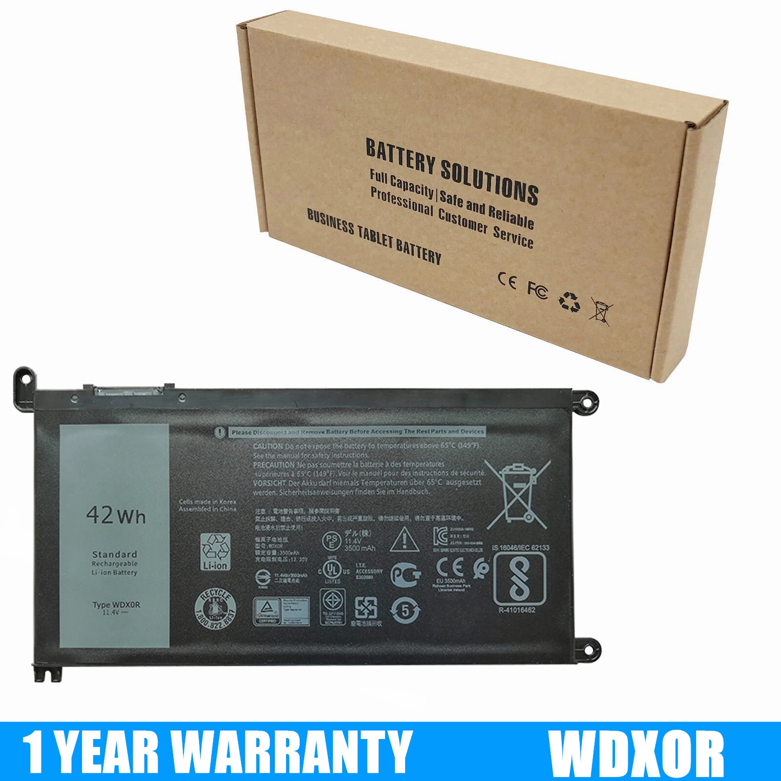 

42Wh New Battery WDX0R WDXOR For Dell Inspiron 5378 5379 5568 5578 5570 5767 5770 5775 7368 7375 7378 7569 7573 7579 P58F P69G