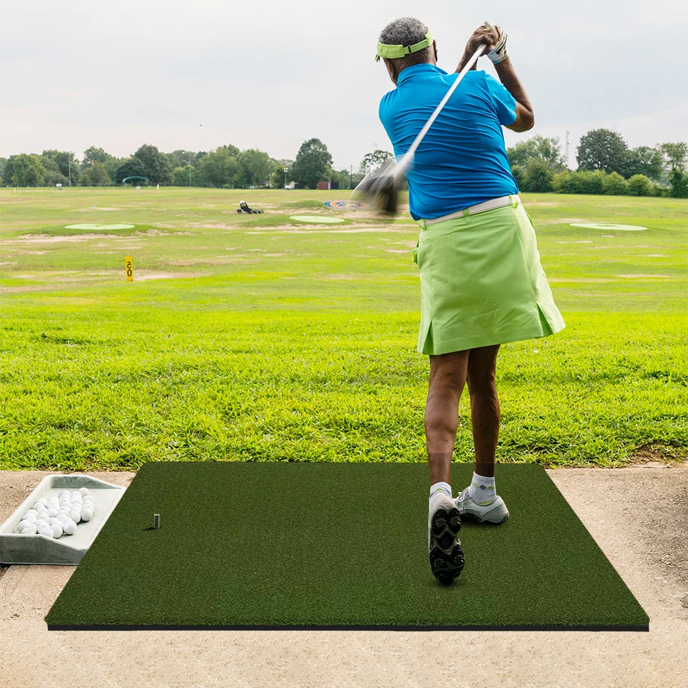 Mata golfowa Dual-Turf 5 x 5 stóp do treningu golfa, do ćwiczeń na zewnątrz, do chipowania i puttingu