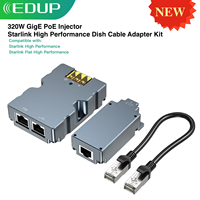 EDUP Starlink High Performance 320W Gigabit PoE Injector DC48V Dish to RJ45 Adapter Combo Kit for Starlink Flat High Performance