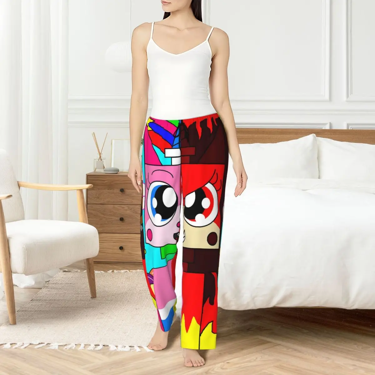 

Custom Printed Unikitty Pajama Pants Women Cat Anime Sleep Sleepwear Bottoms with Pockets