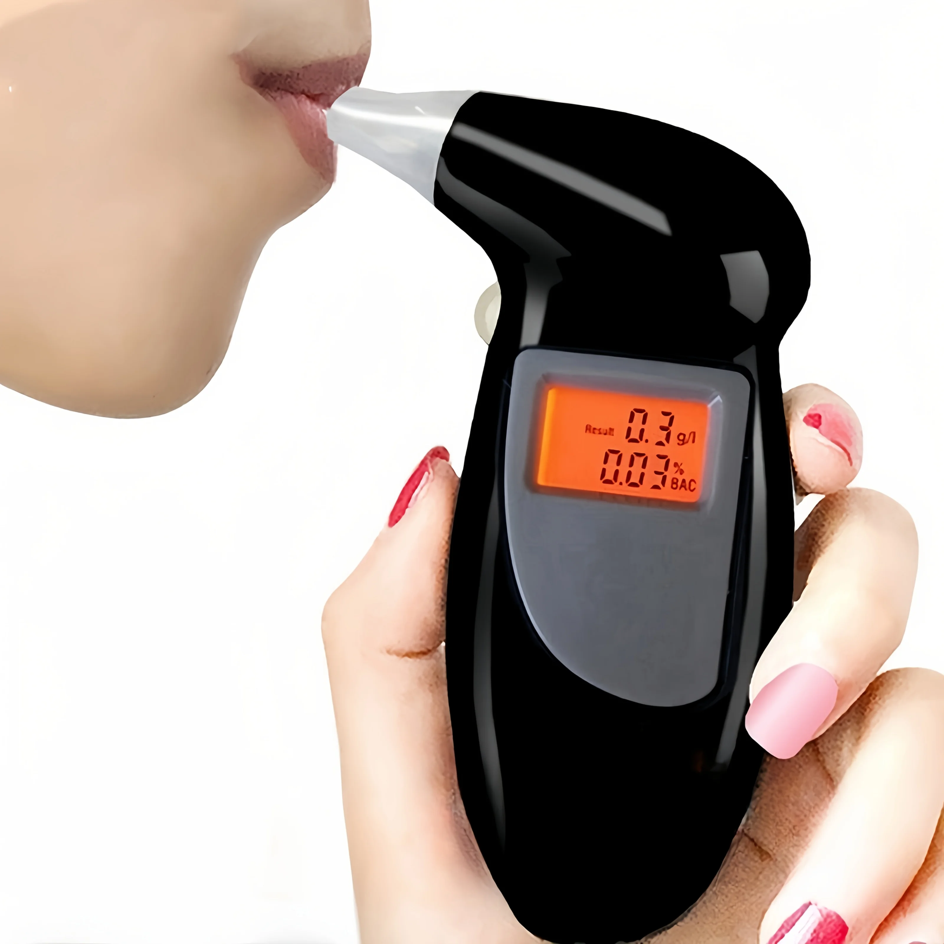 Digital Breath Alcohol Tester Portable Digital Breathalyzer, No Battery Included, Accurate Alcohol Tester for Blood Alcohol